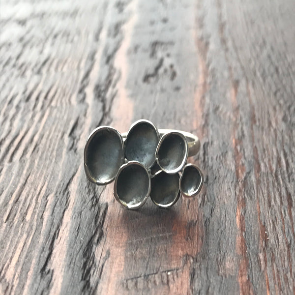 'Luna' Cluster Sterling Silver Ring