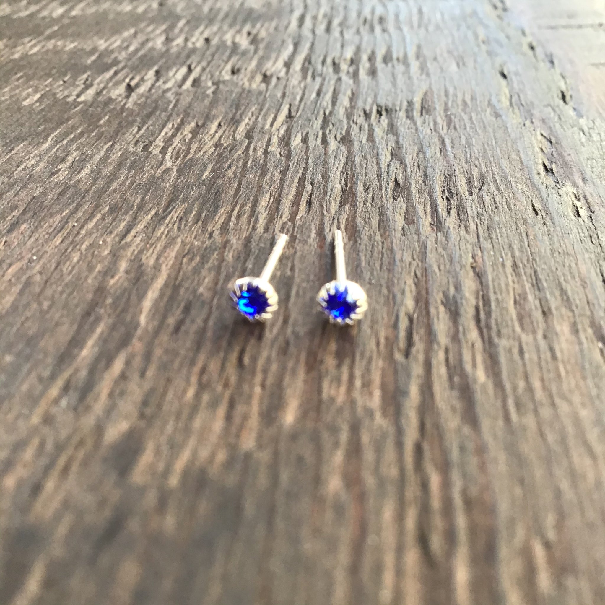 Cubic Zirconia Sterling Silver Studs - Violet
