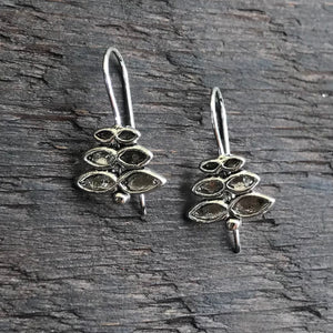 'Abstract Loop' Sterling Silver Drop Earrings