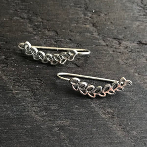 Sterling Silver 'Leaves' Ear Climbers