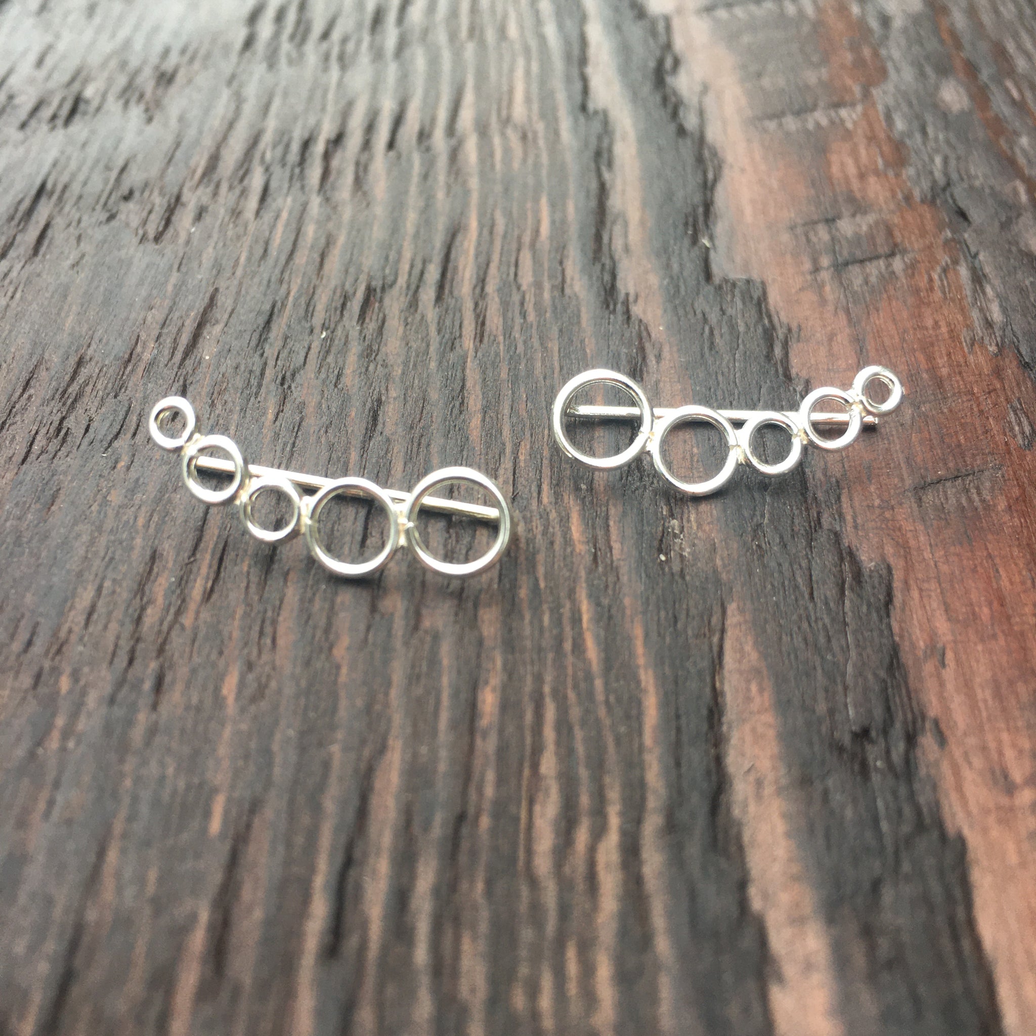Sterling Silver 'Concentric Circles' Ear Climbers