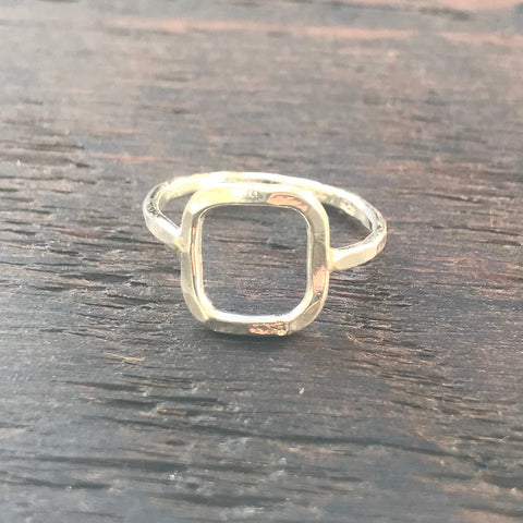 'Sol' Square Sterling Silver Ring