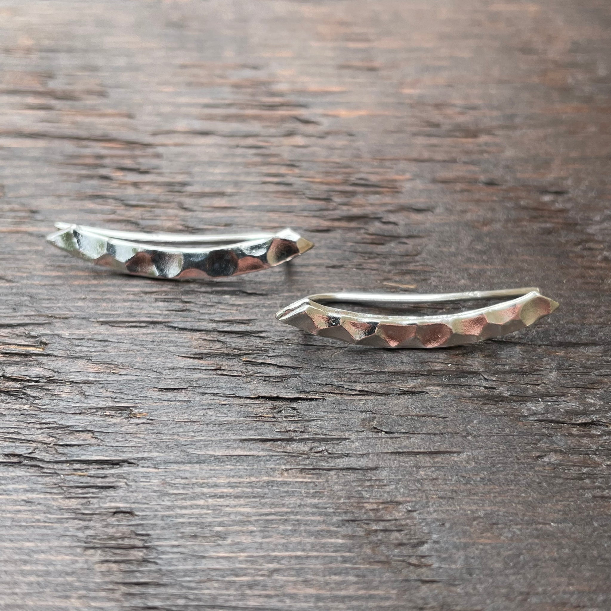 Sterling Silver 'Hammered' Ear Climbers