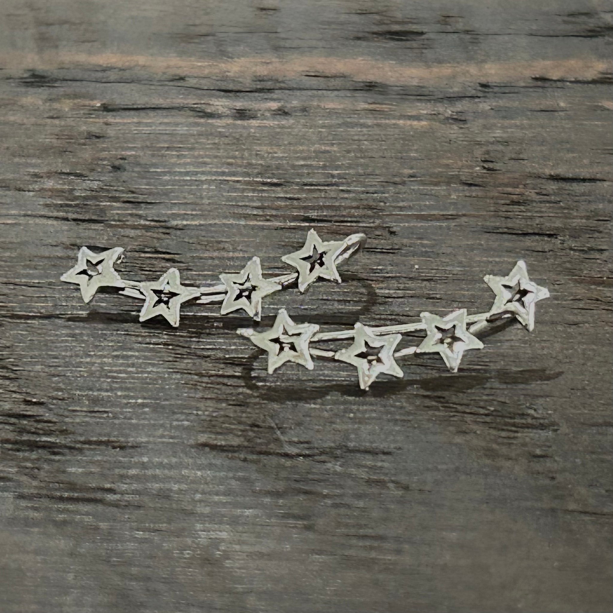 Sterling Silver 'Four Star' Ear Climbers