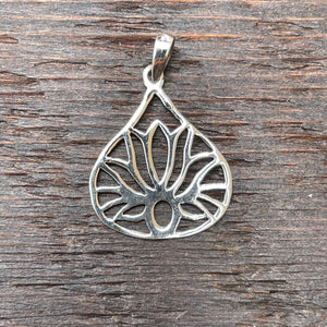 'Lotus Flower Bulb' Sterling Silver Pendant