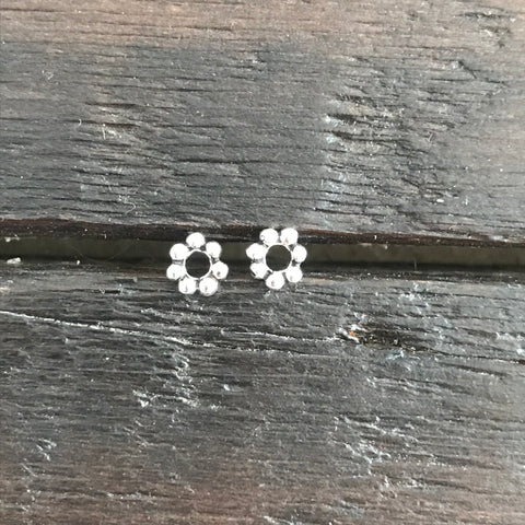 Sterling Silver 'Ring of Dots' Stud Earrings