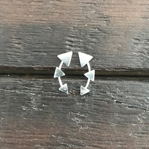 Sterling Silver 'Trio of Triangles' Stud Earrings