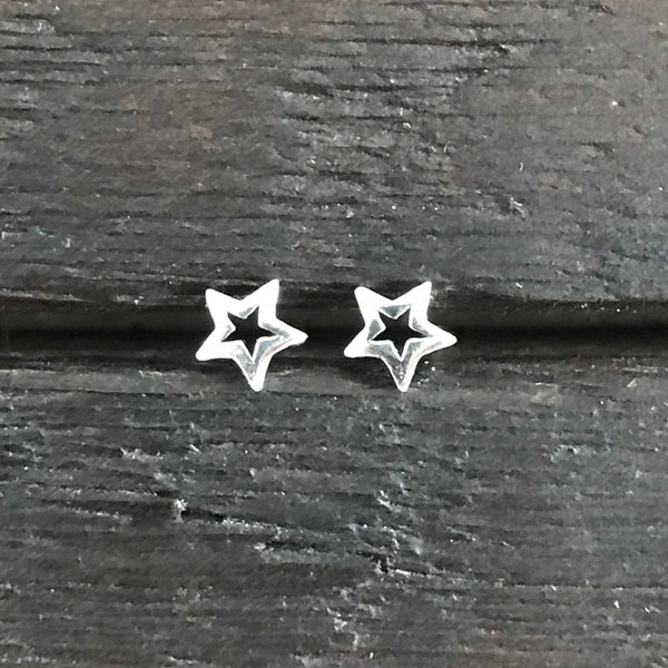 Sterling Silver 'Cut Out Star' Stud Earrings