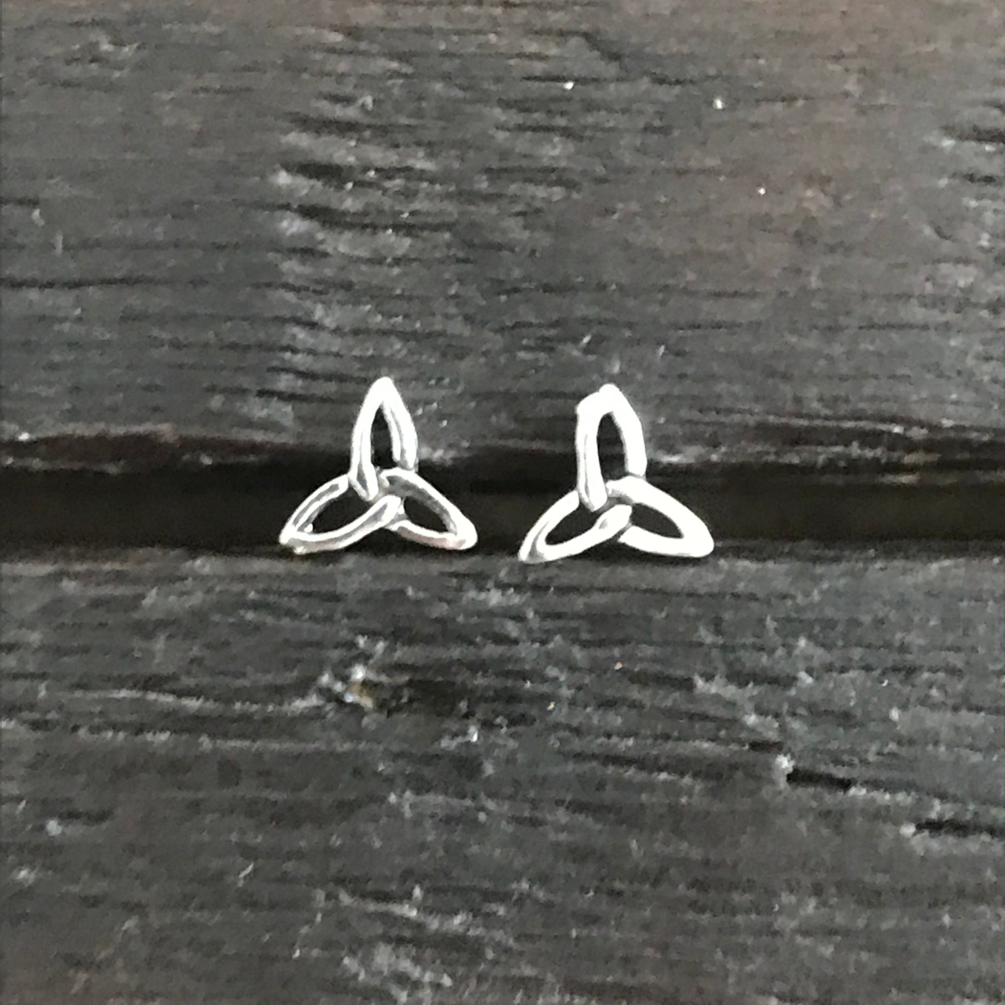 Sterling Silver 'Knotted Triangle' Stud Earrings