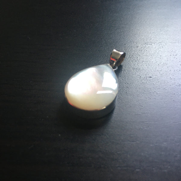 Mother of Pearl Sterling Silver Tear Drop Pendant