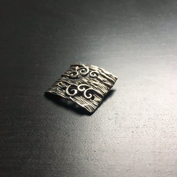 Textured Swirl Pattern Sterling Silver Pendant