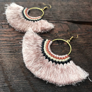 Handmade Tassel Fan Shape Earrings