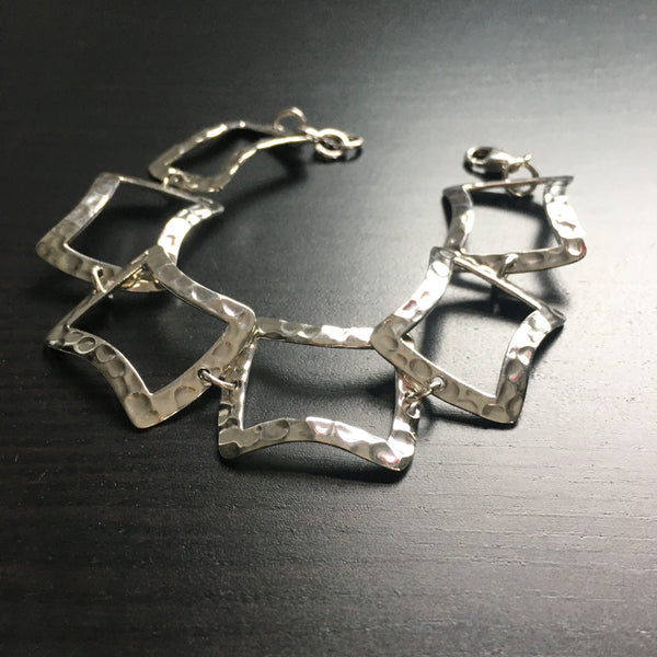 'Sol' Rectangular Link Bracelet - Sterling Silver Bracelet