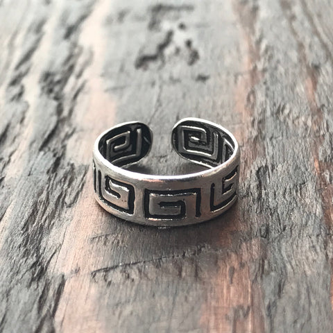 'Athens' Sterling Silver Pinkie / Adjustable Ring