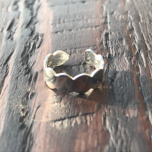 'Ripples' Sterling Silver Pinkie / Adjustable Ring