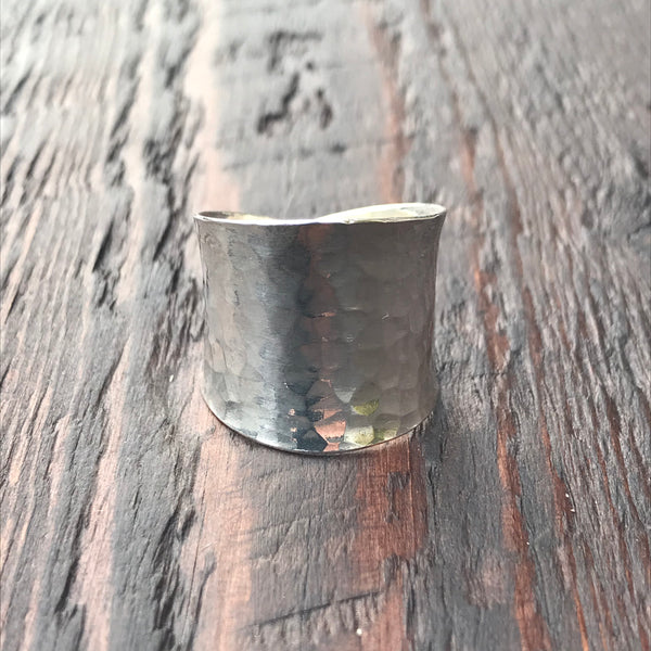 'Sol' Wide Band Wrap Sterling Silver Ring