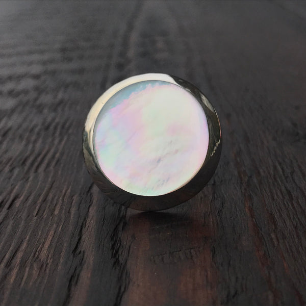 Mother of Pearl Round Statement Ring