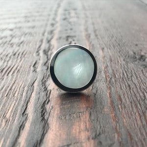 Mother of Pearl Onyx Edged Ring