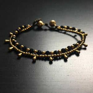 'Bead Love' Black Bead Bracelet with Teardrops