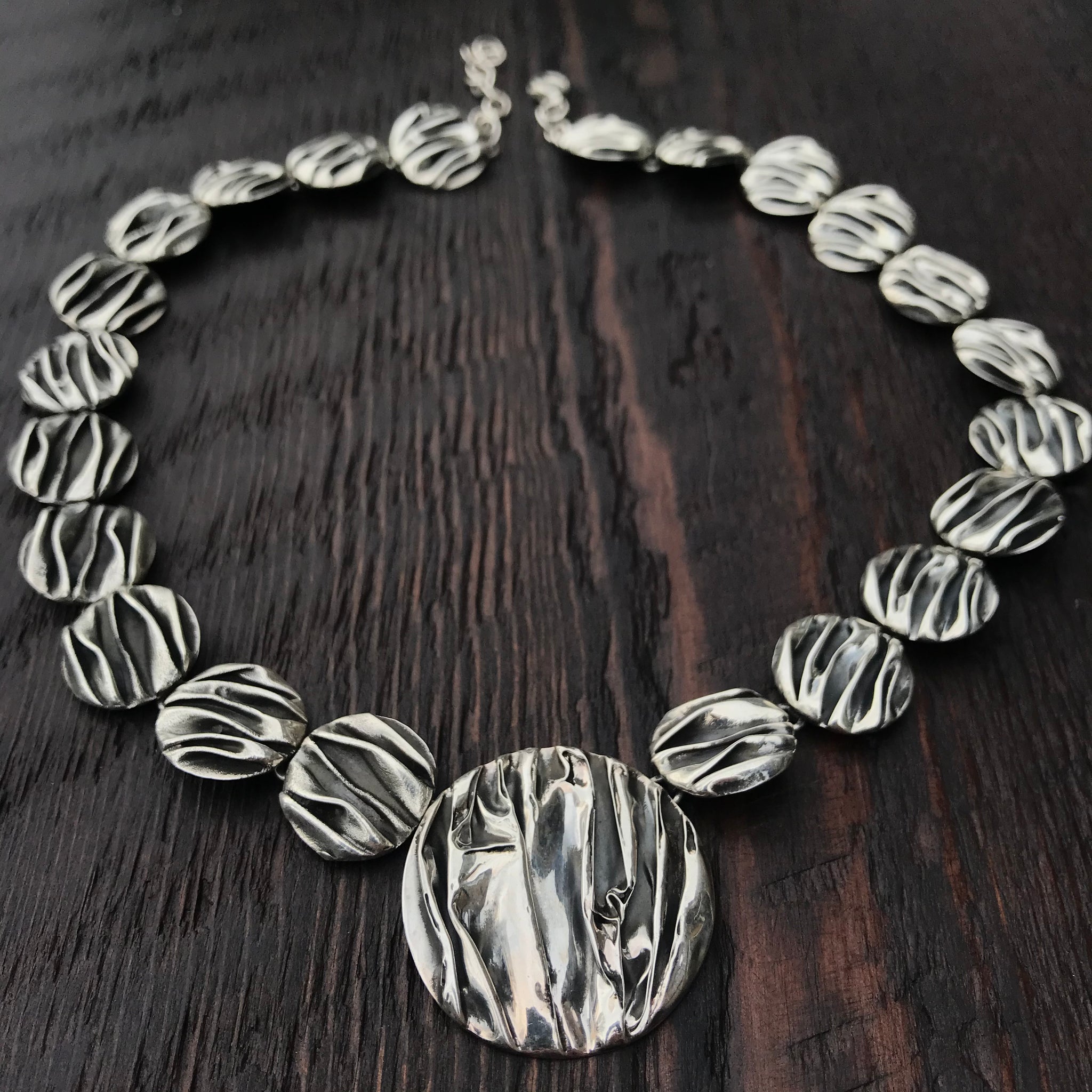 'Rocks' Designer Unique Sterling Silver Link Necklace