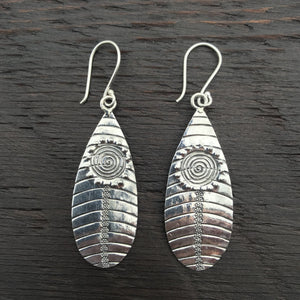 'Karen Hill Tribe ' Spiral Design Sterling Silver Earrings