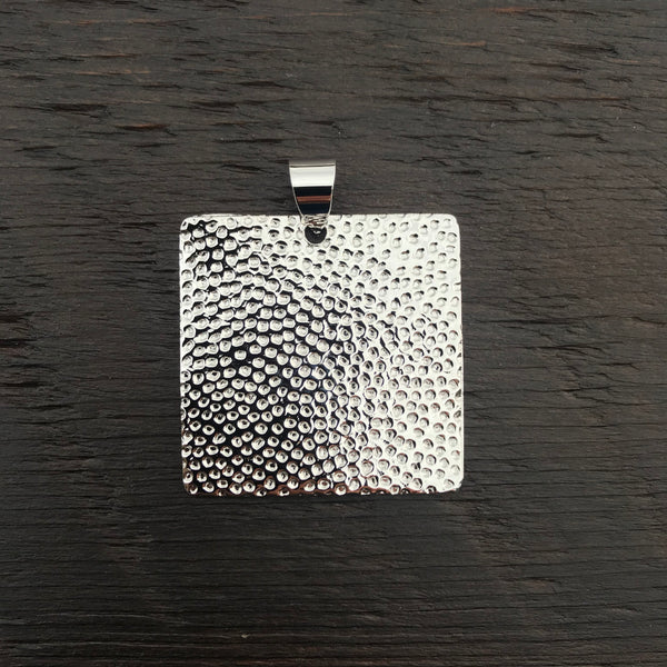 Large Hammered Textured Sterling Silver Pendant