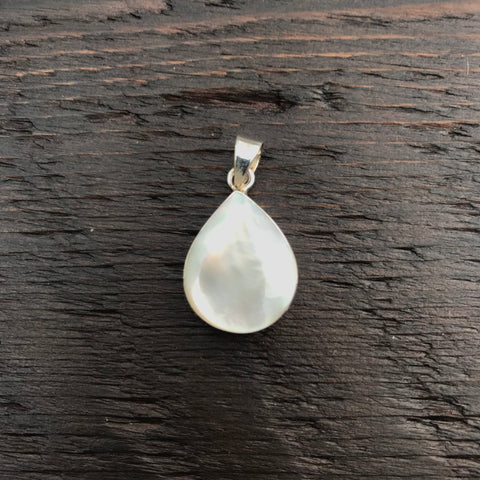 Mother of Pearl Sterling Silver Tear Drop Pendant