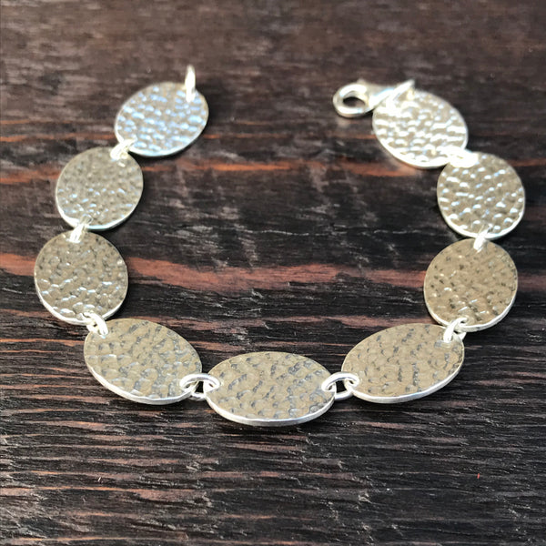 'Sol' Disc Sterling Silver Link Bracelet