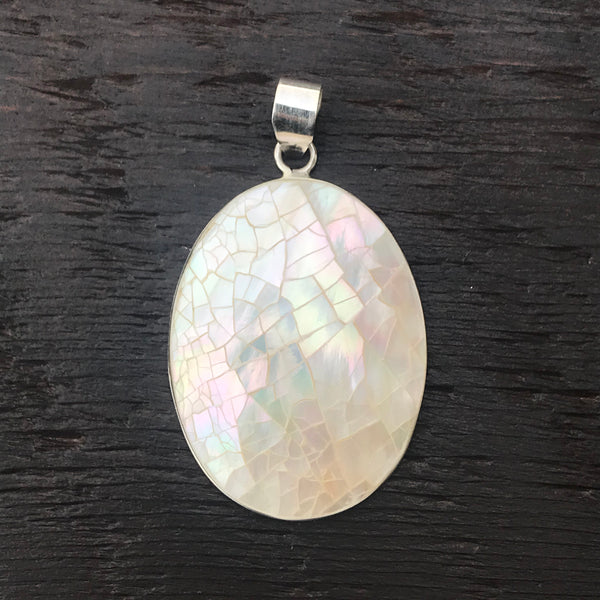 Mother of Pearl Vintage Design Pendant With Sterling Silver Embellishment