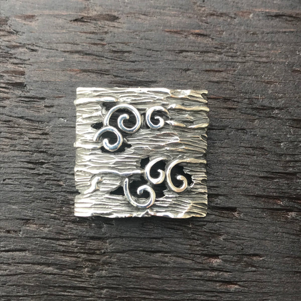 Textured Swirl Pattern Sterling Silver Pendant