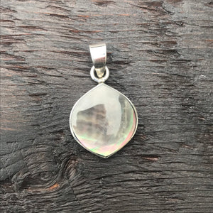 Black Mother of Pearl Abstract Diamond Pendant