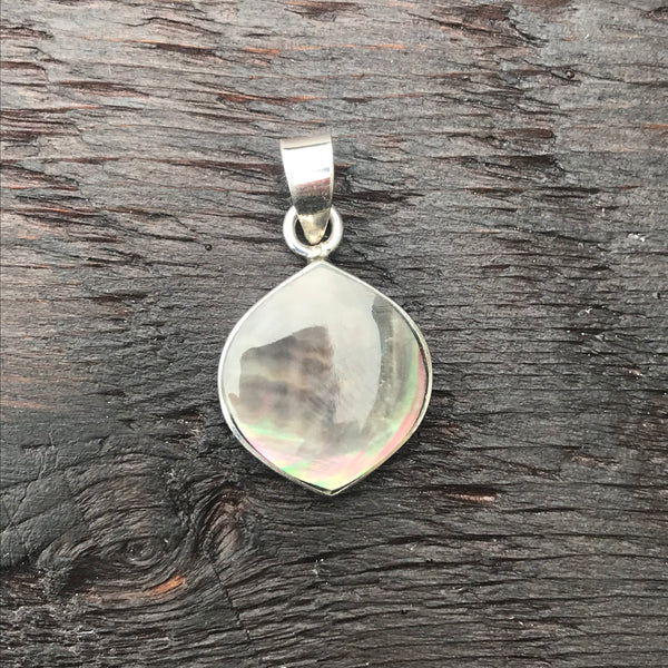 Black Mother of Pearl Abstract Diamond Pendant