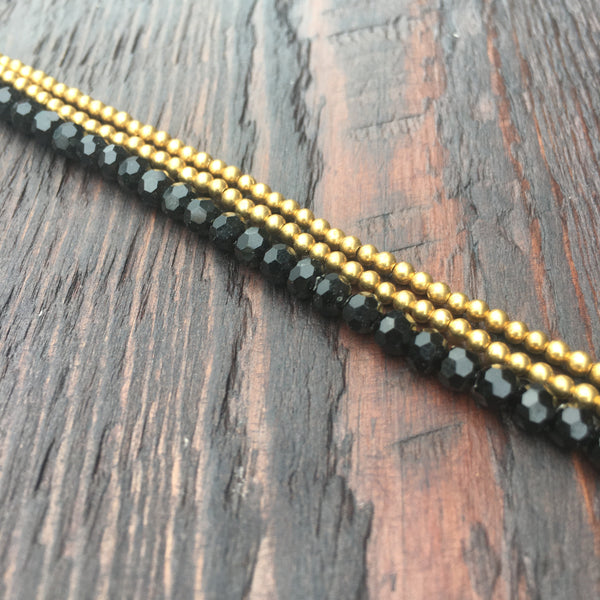 'Bead Love' Faceted Bead Bracelet (Black)