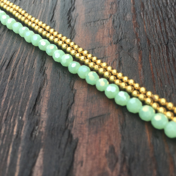 'Bead Love' Faceted Bead Bracelet (Green)