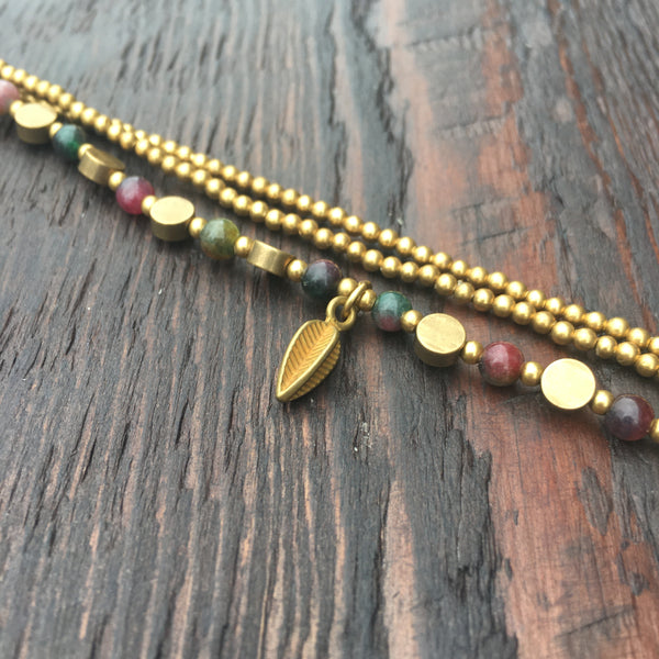 'Bead Love' Bead & Feather Charm Bracelet (Multi)
