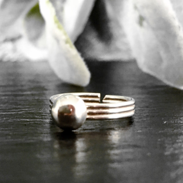 'Boule' Sterling Silver Pinkie / Adjustable Ring