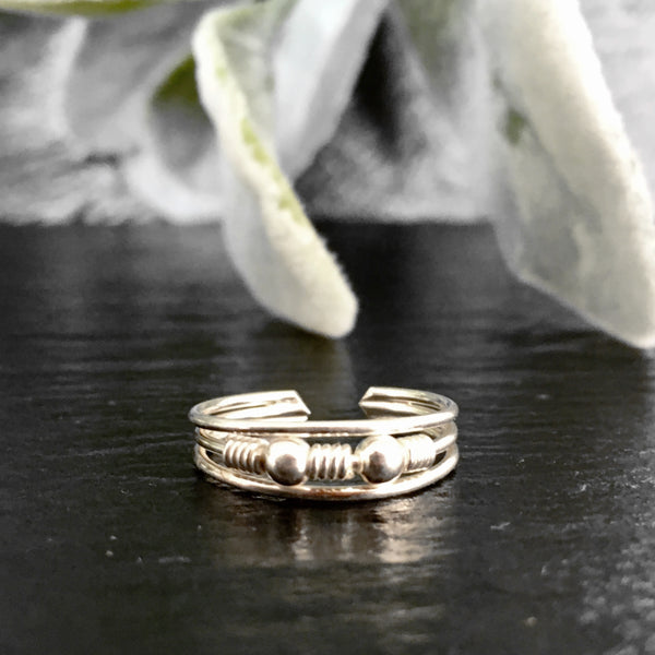'Asiana' Sterling Silver Pinkie / Adjustable Ring